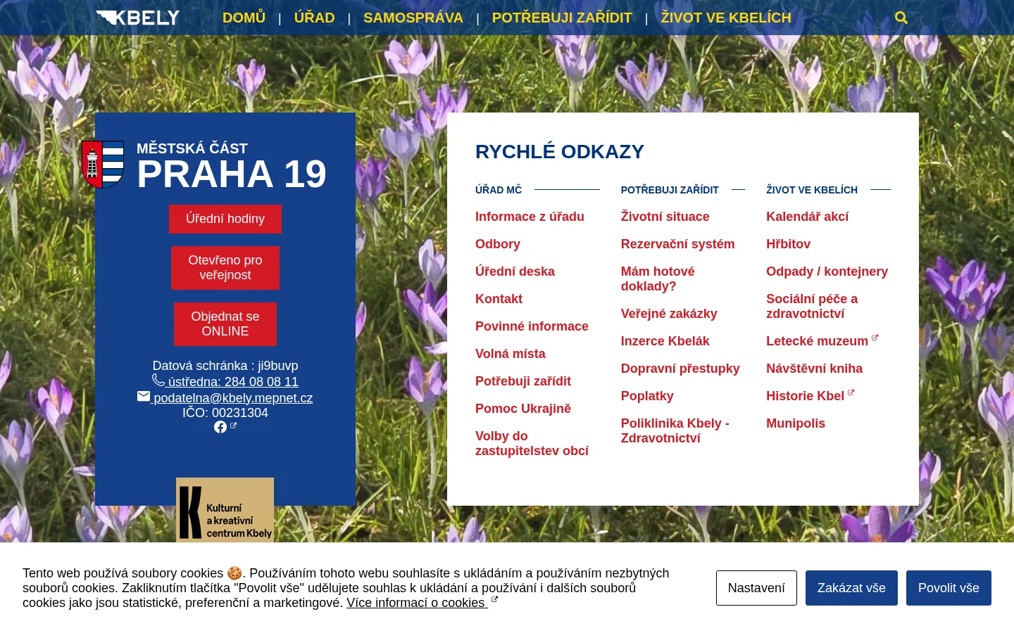 Místní knihovna Kbely website