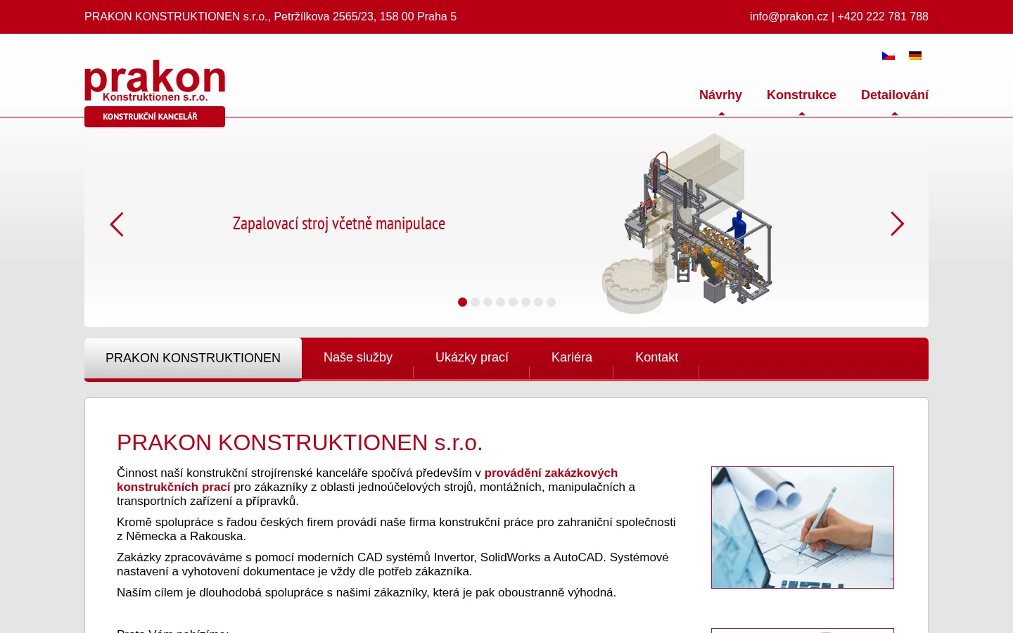 PRAKON KONSTRUKTIONEN, s.r.o. website