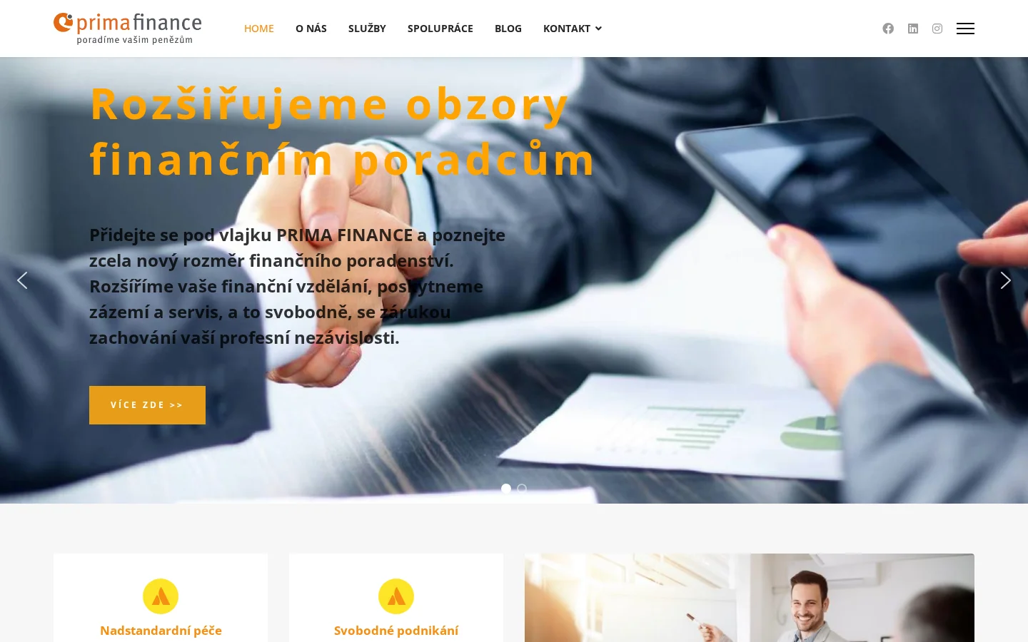 PRIMA FINANCE s. r. o. website