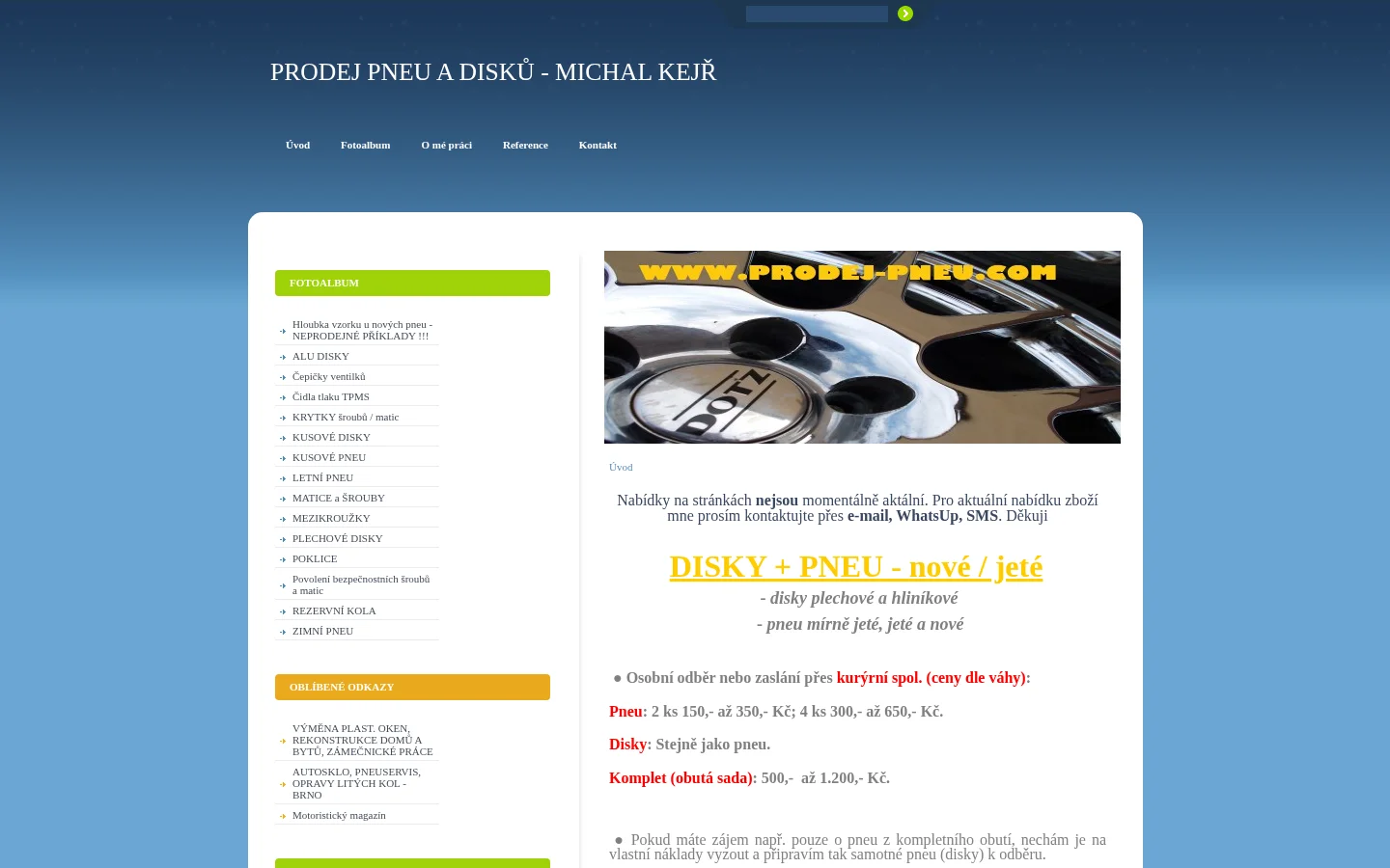 Prodej pneu Michal Kejř website
