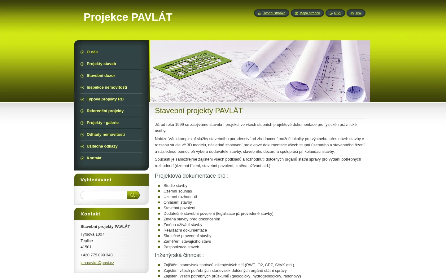 Projekce Pavlát website