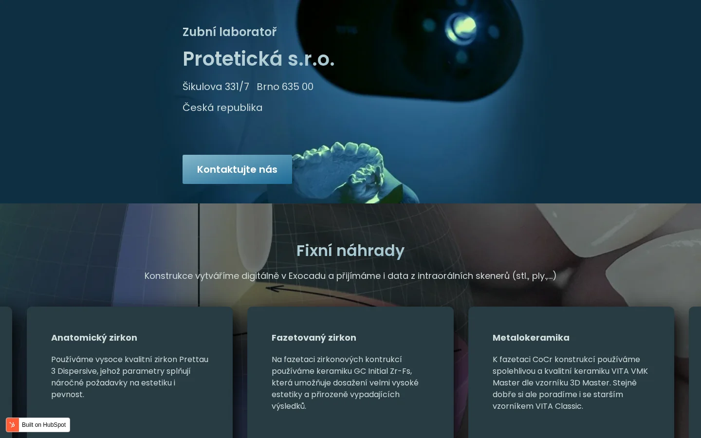 Protetická s.r.o. website