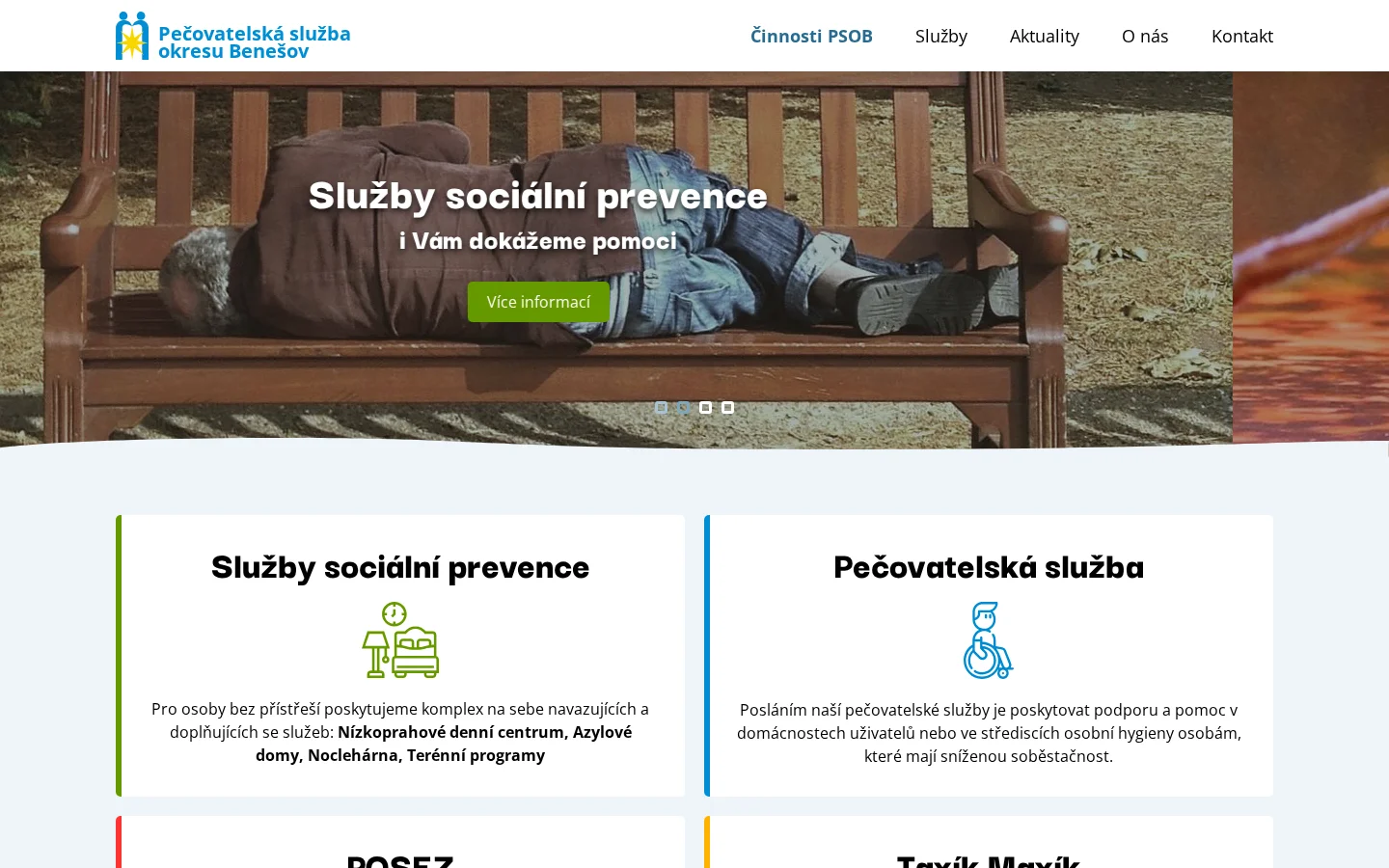 Pečovatelská služba okresu Benešov website