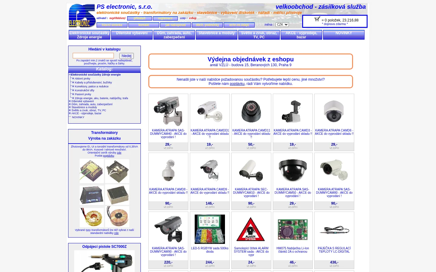 PS electronic, s.r.o. website