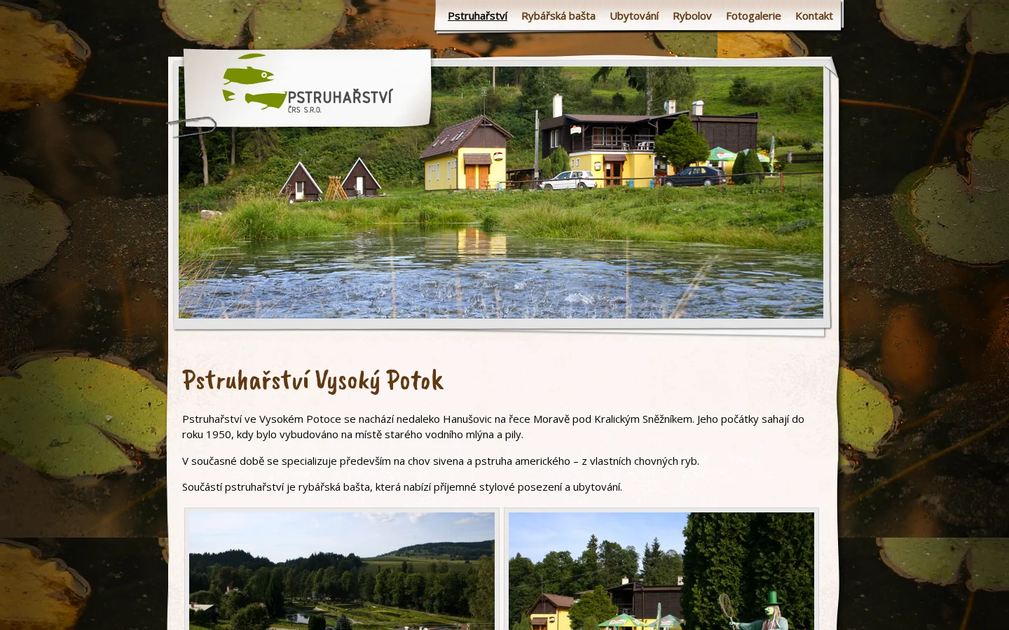 Pstruhařství ČRS, s.r.o. website