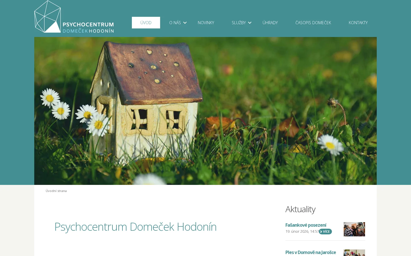 Psychocentrum Domeček Hodonín, o.p.s. website