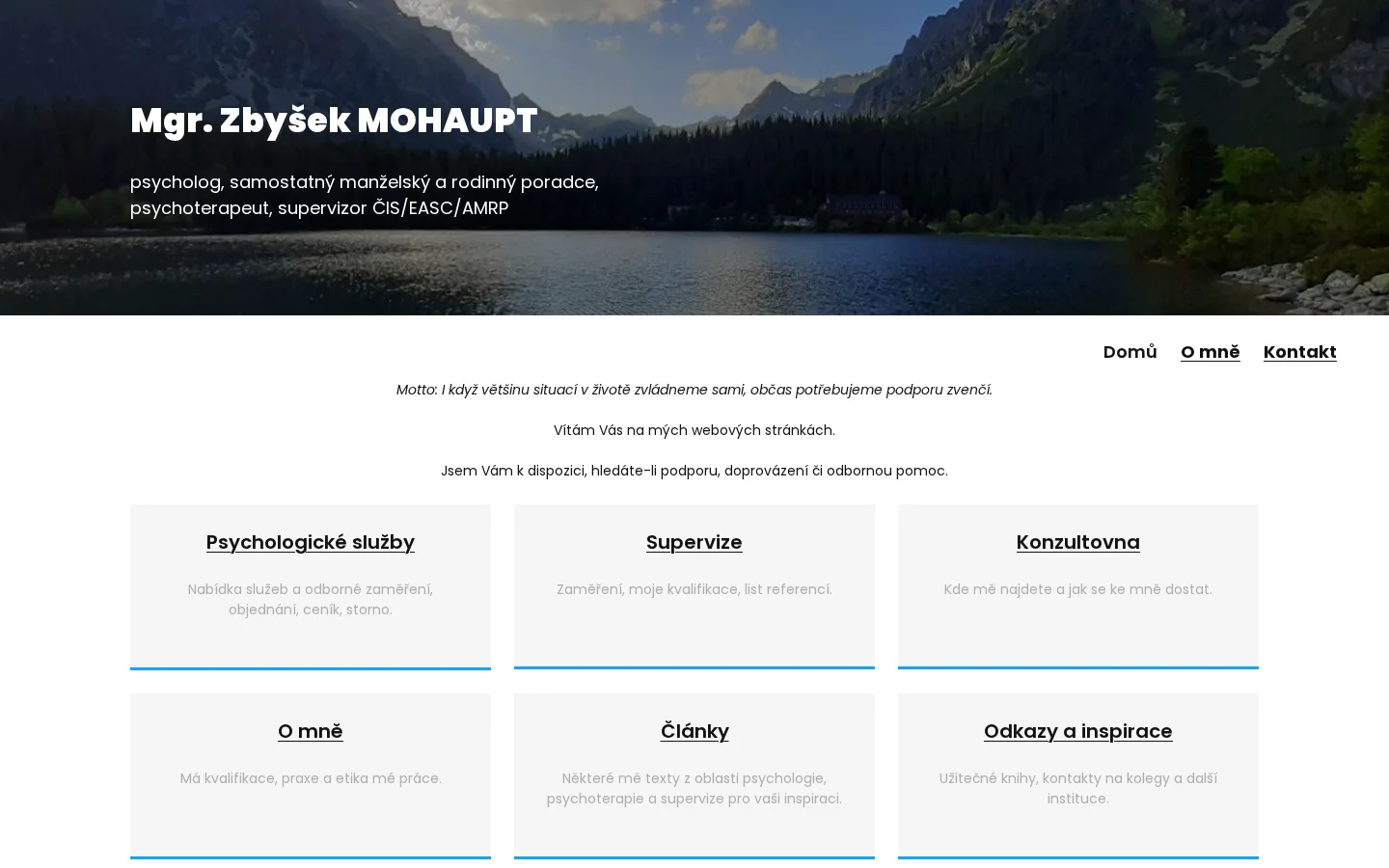 Mgr. Zbyšek Mohaupt - Psychologické služby website