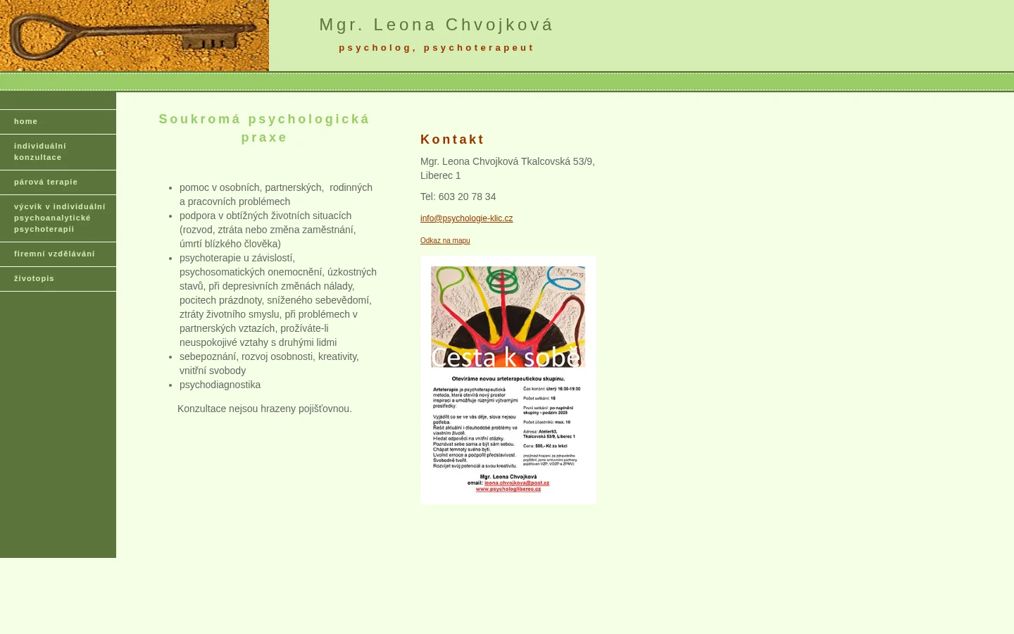 Mgr. Leona Chvojková website