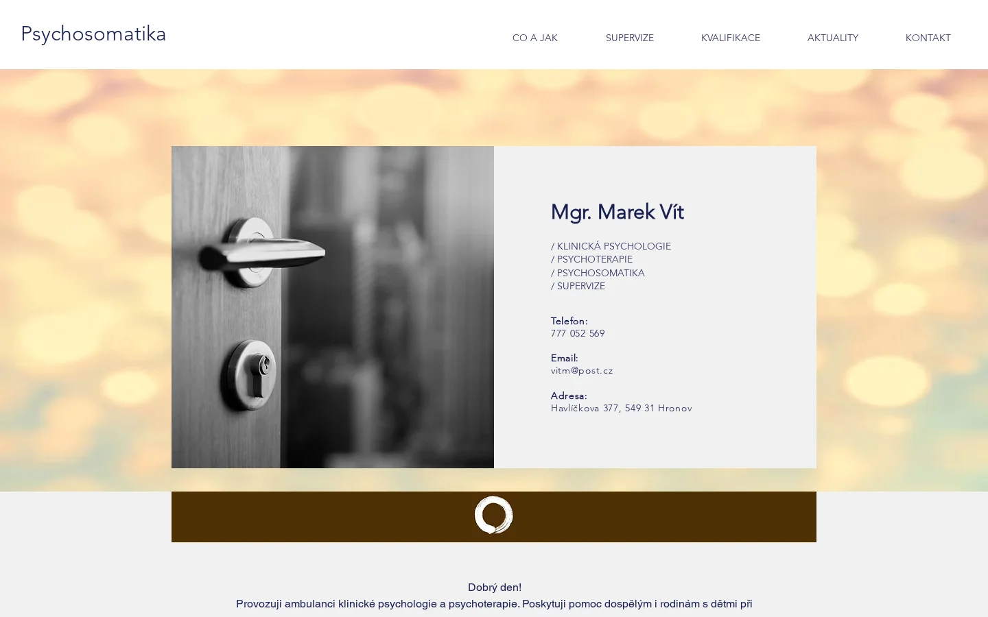 Mgr. Marek Vít - Ambulance klinické psychologie website