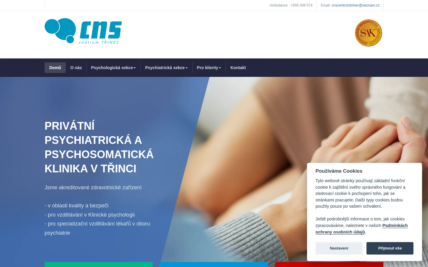 CNS-CENTRUM TŘINEC, s.r.o. website