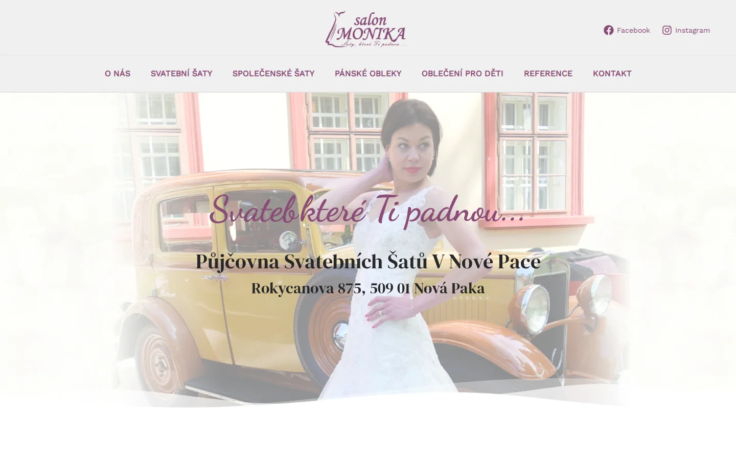 Půjčovna svatebních šatů - Salon Monika website
