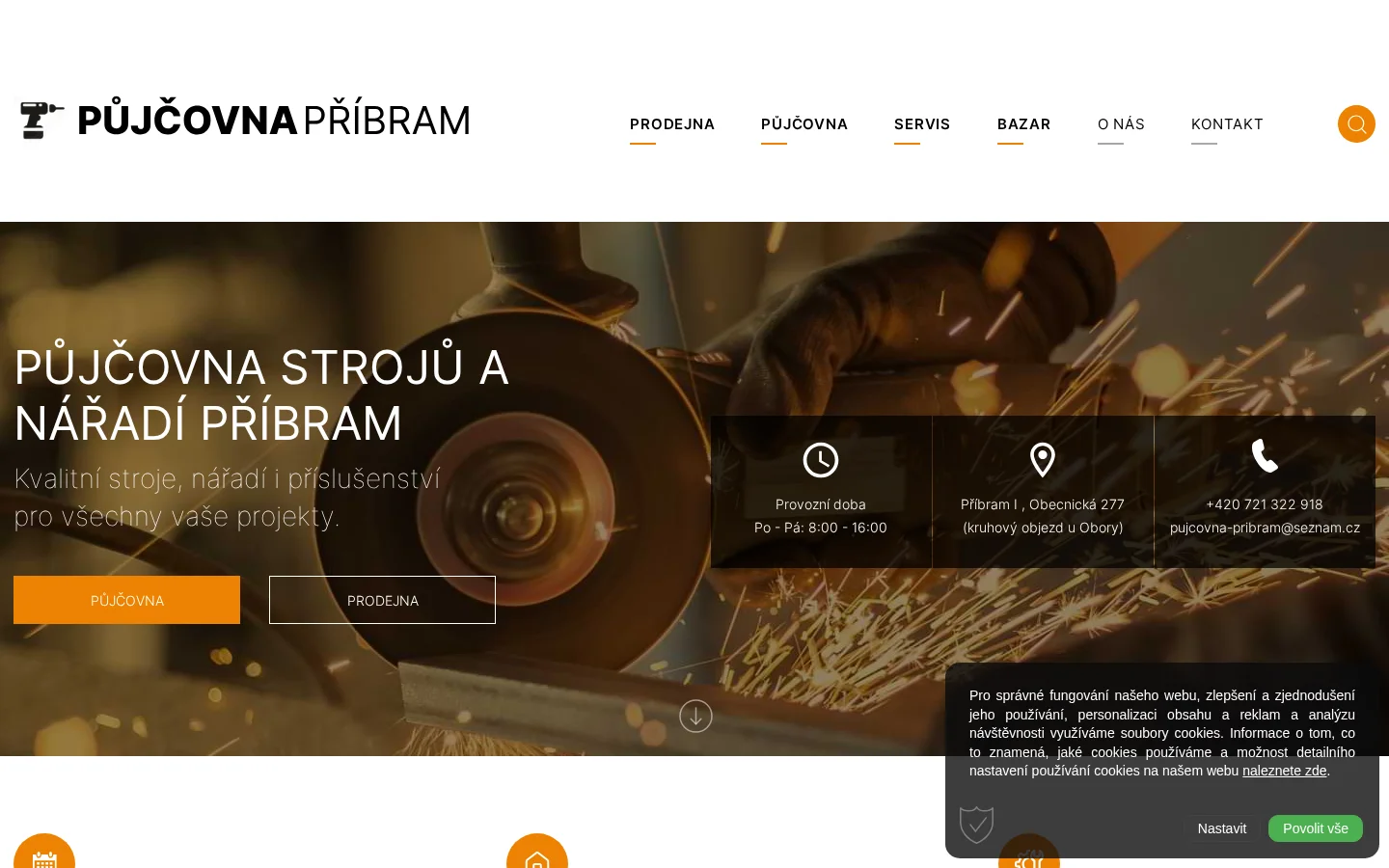 Půjčovna Příbram website