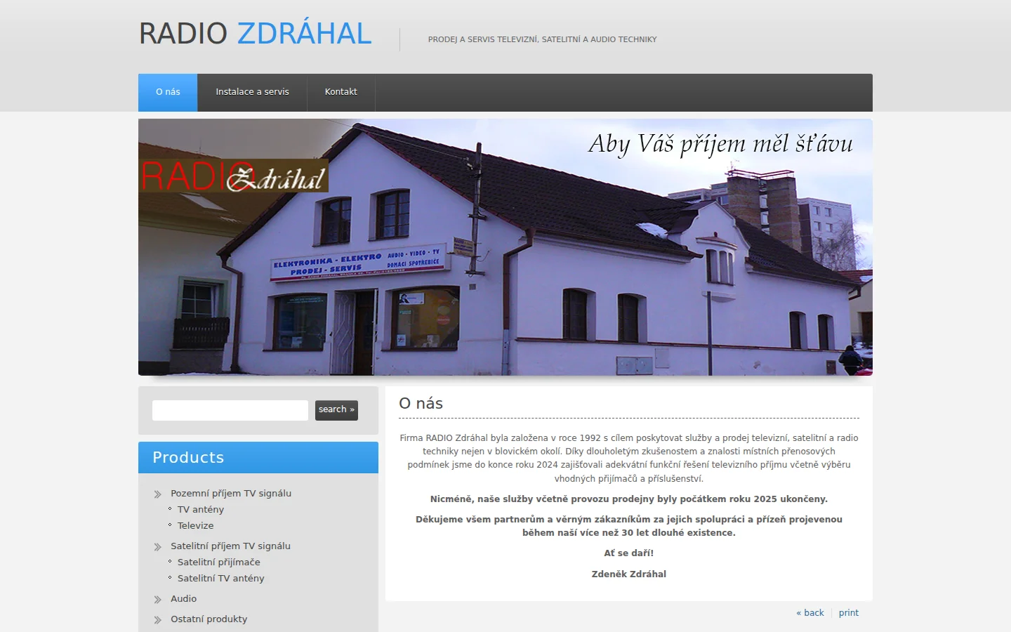 RADIO Zdráhal website