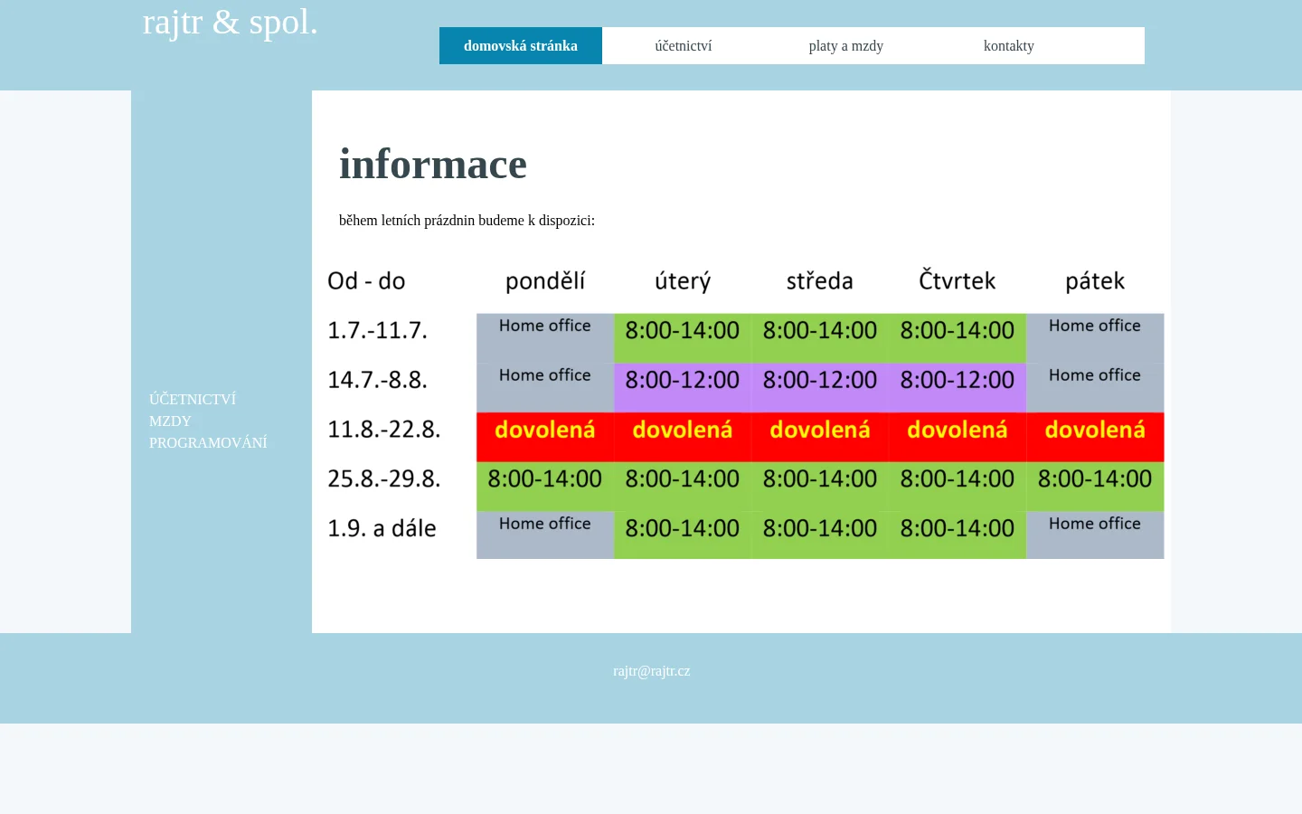 Rajtr & spol. website
