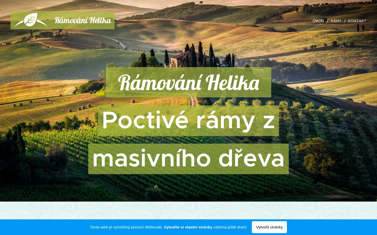 Rámování Helika website