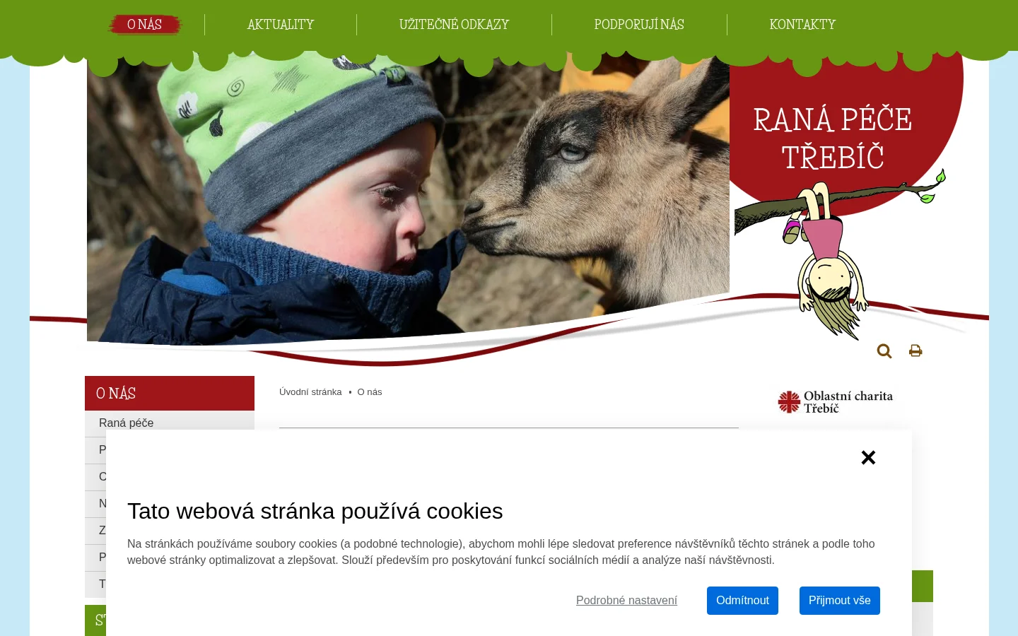 Oblastní charita Třebíč - Raná péče Třebíč website