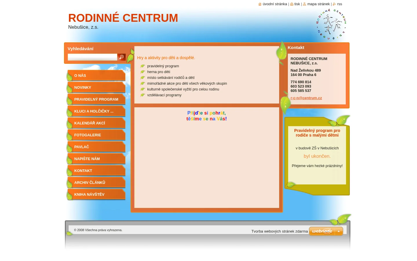 Rodinné centrum Nebušice, o.s. website