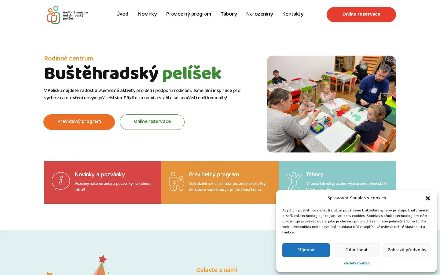 Rodinné centrum Buštěhradský pelíšek, z.s. website