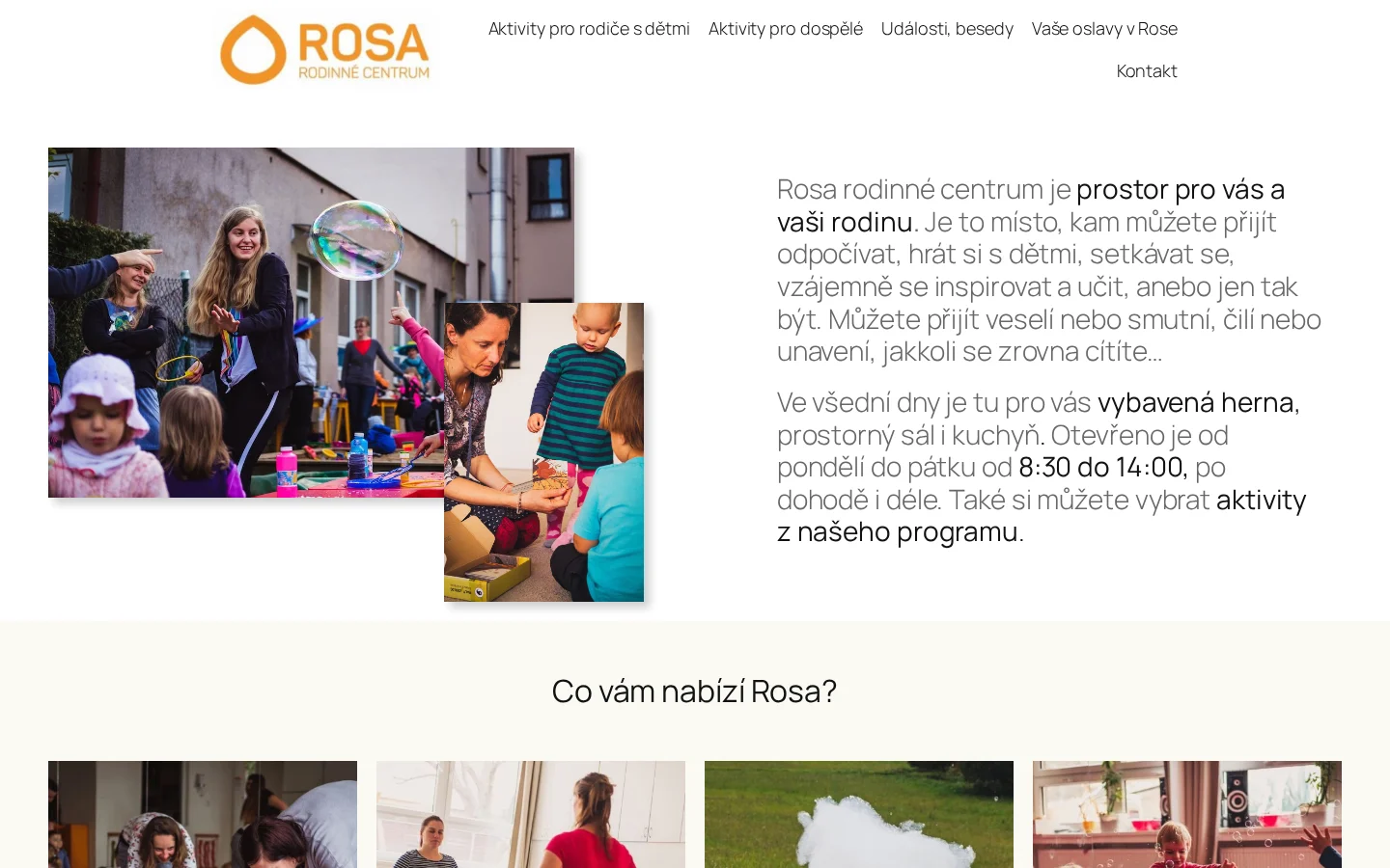 Rosa rodinné centrum, z.s. website