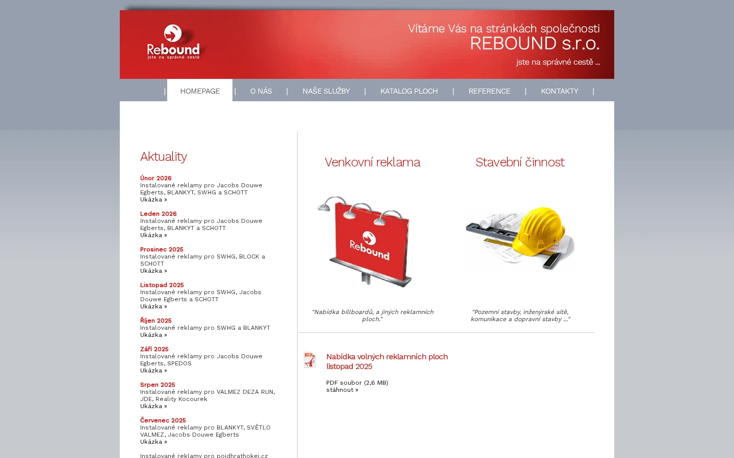 REBOUND, s.r.o. website