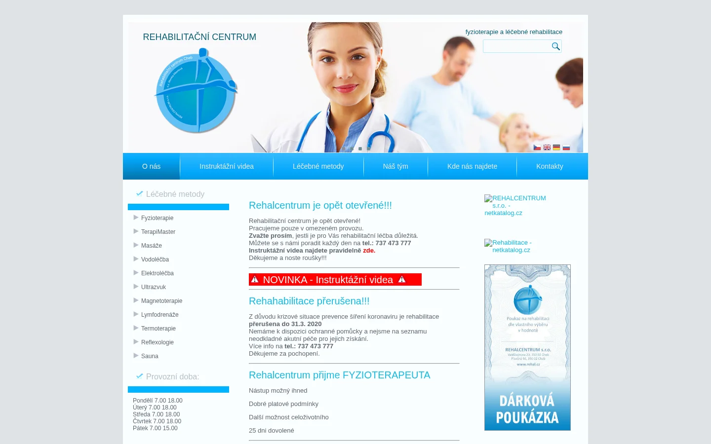 REHALCENTRUM, s.r.o. website