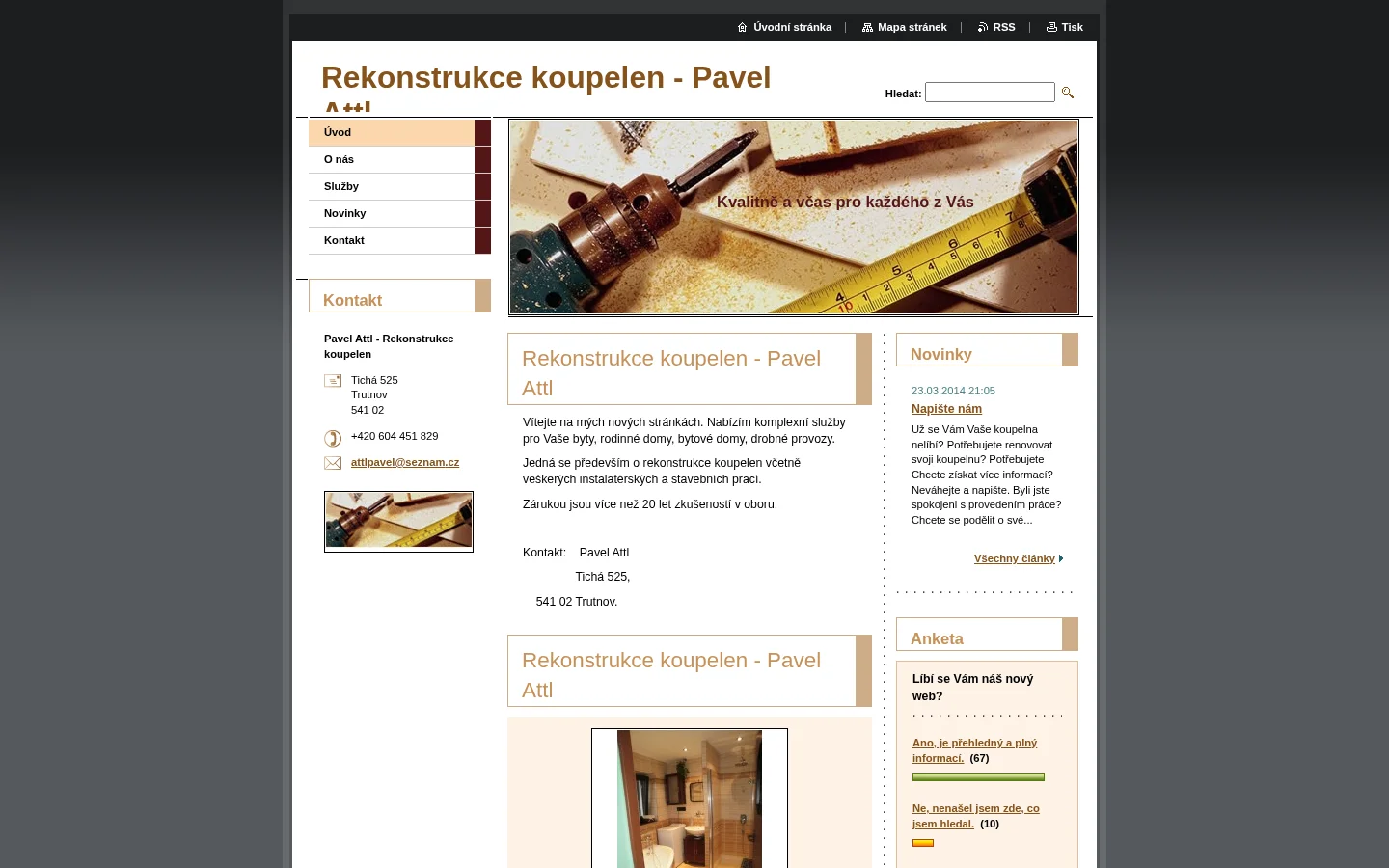 Pavel Attl - rekonstrukce koupelen website