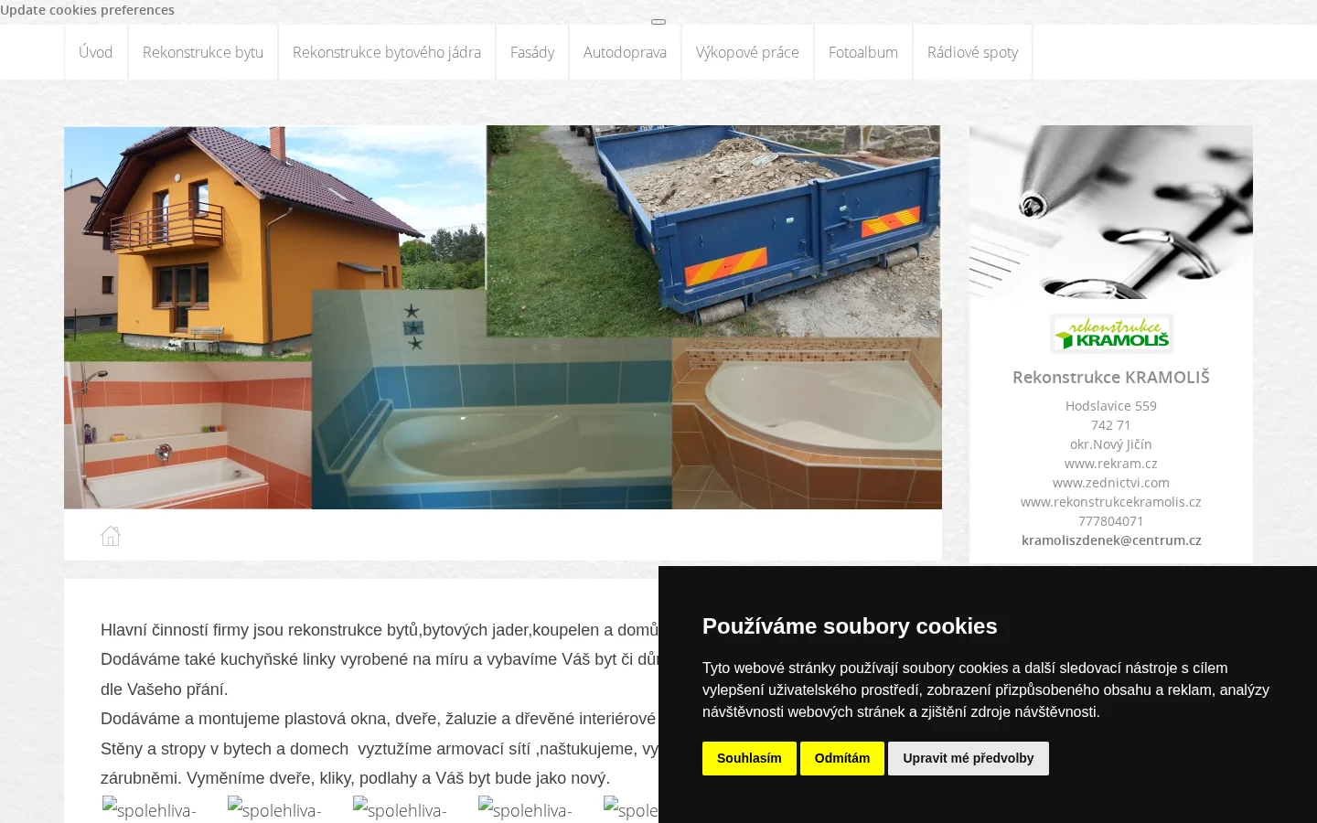 Rekonstrukce KRAMOLIŠ website