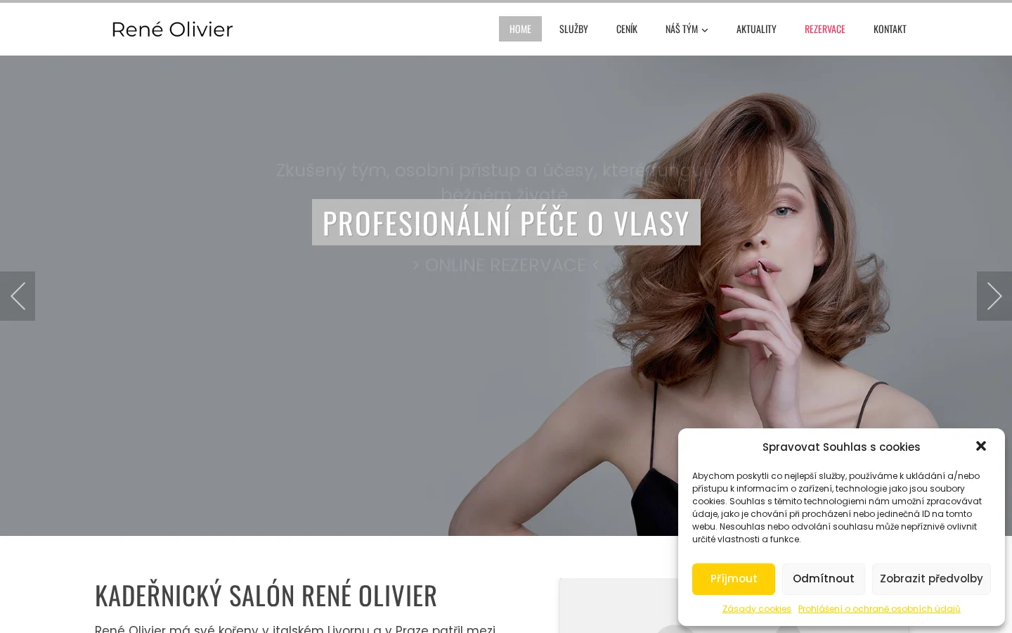 Kadeřnický salon René Olivier website
