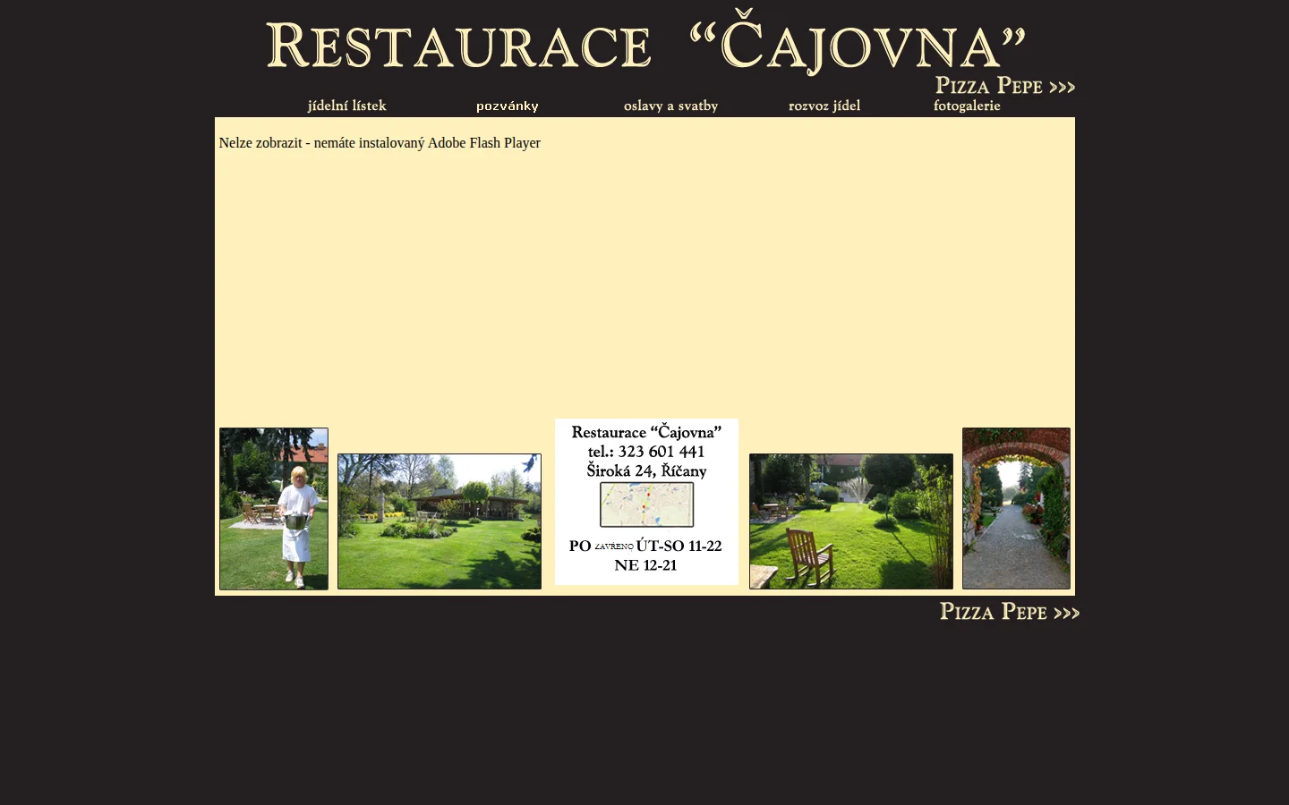 restaurace-cajovna.cz website