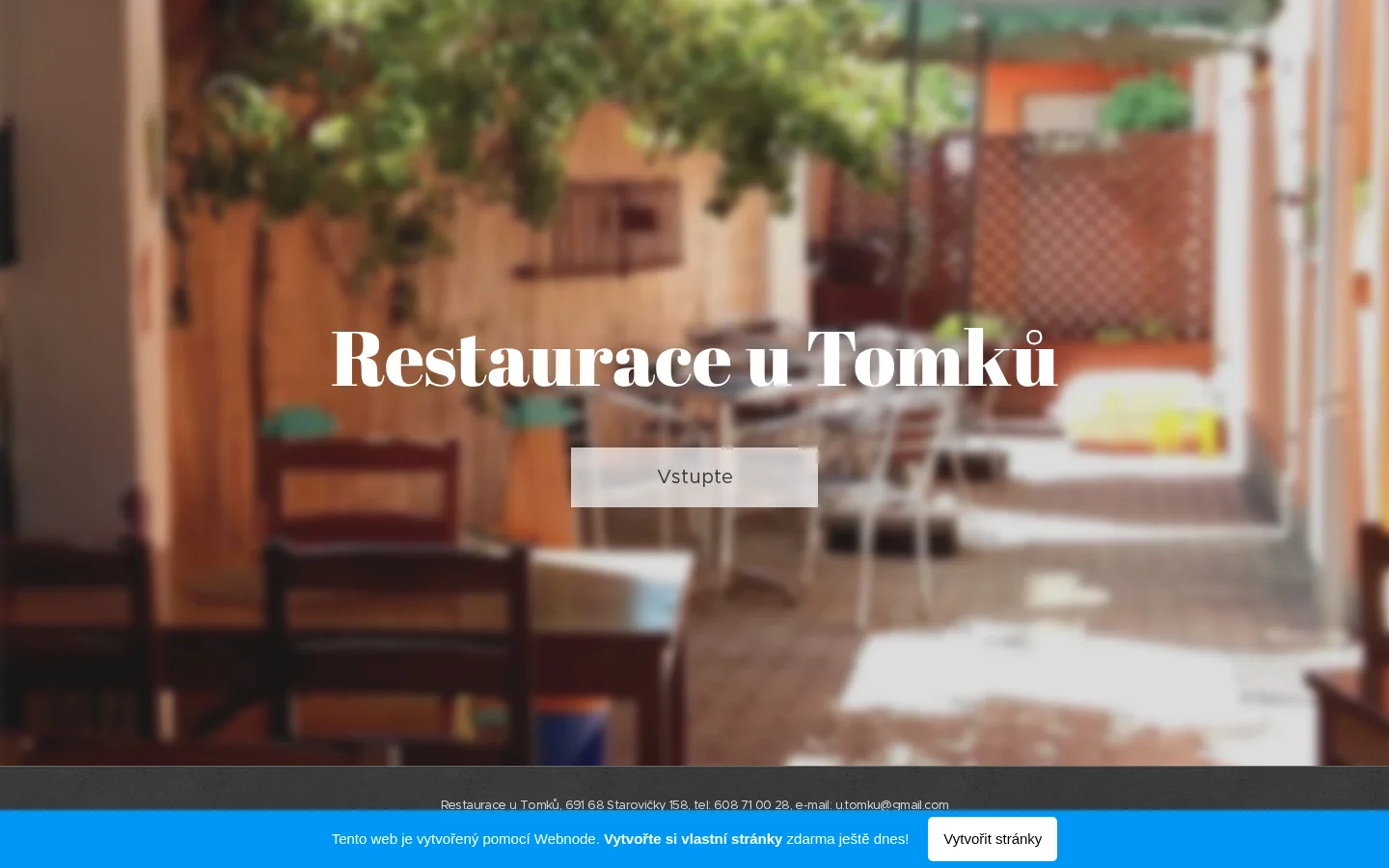 Restaurace U Tomků website