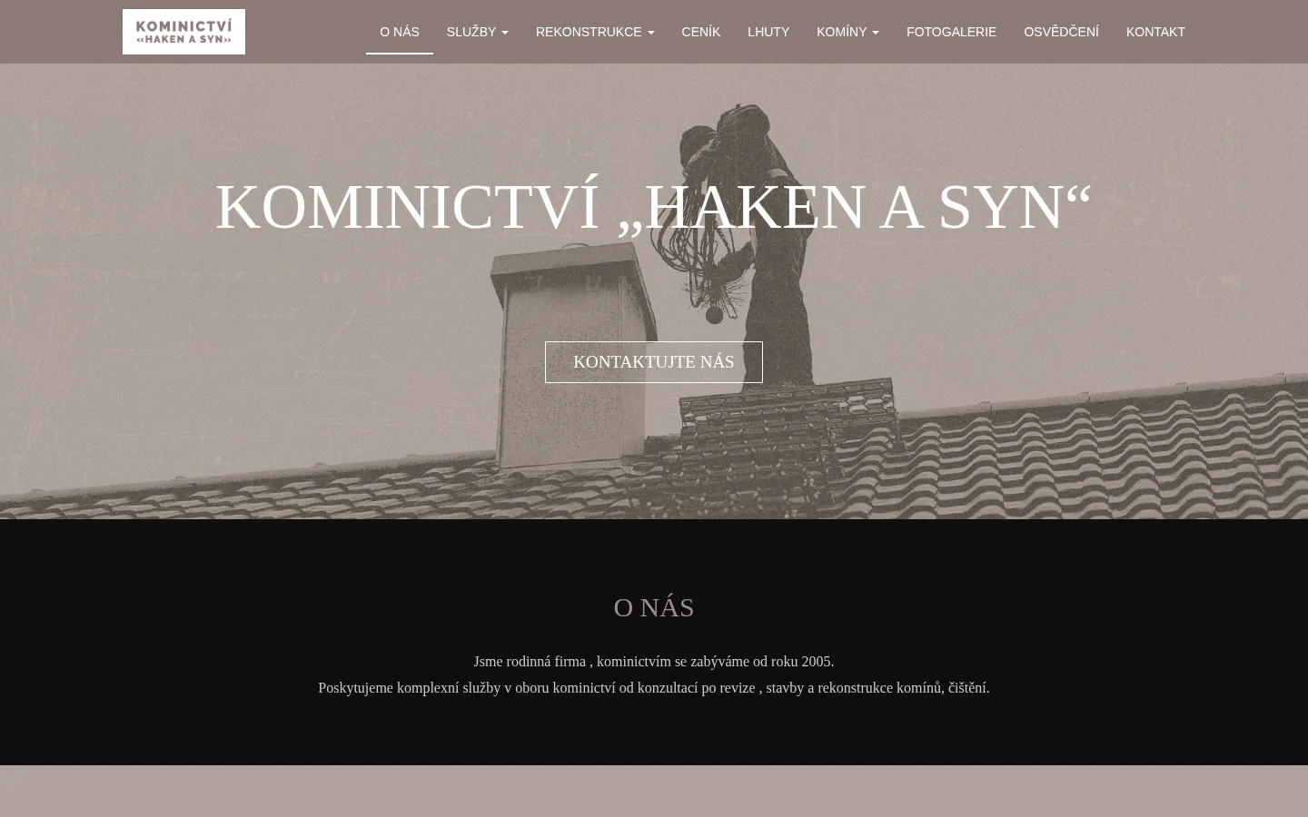 Kominictví Haken a syn website