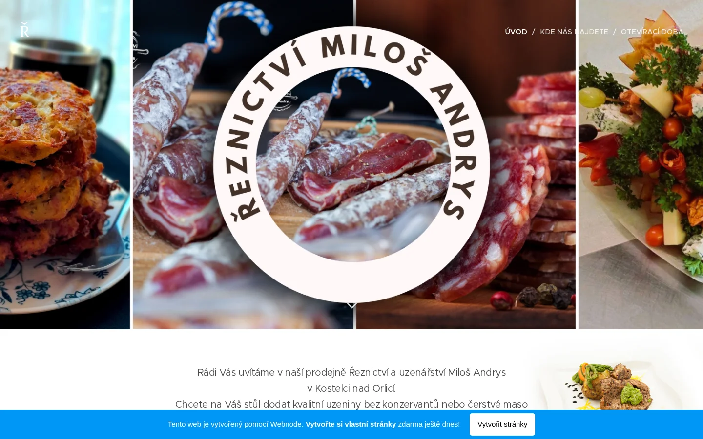 Řeznictví a uzenářství Andrys website