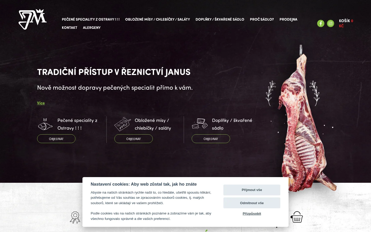 Řeznictví JANUS, s.r.o. website