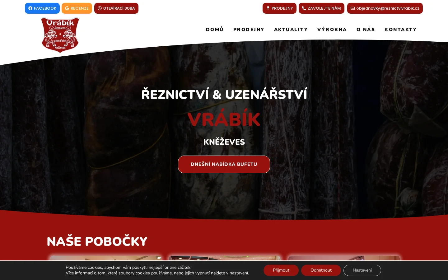 Řeznictví Vrábík website