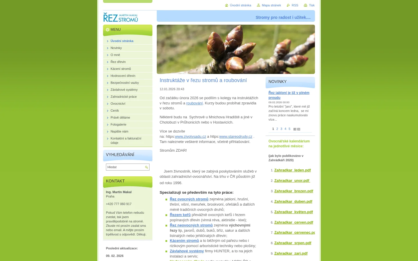 ŘEZ stromů Martin Makal website