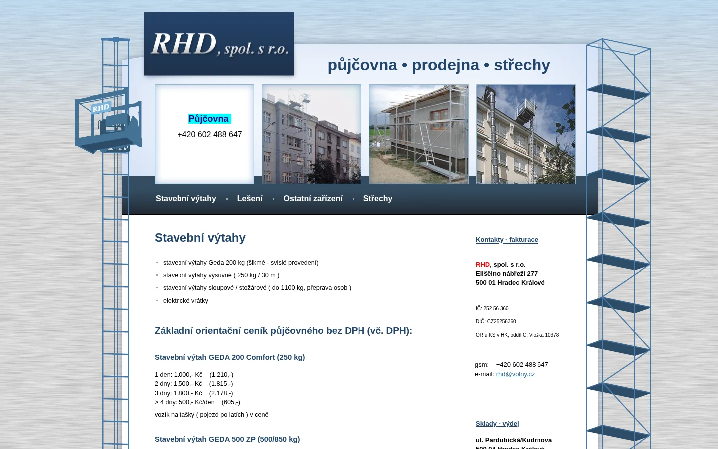 RHD, spol. s r.o. website