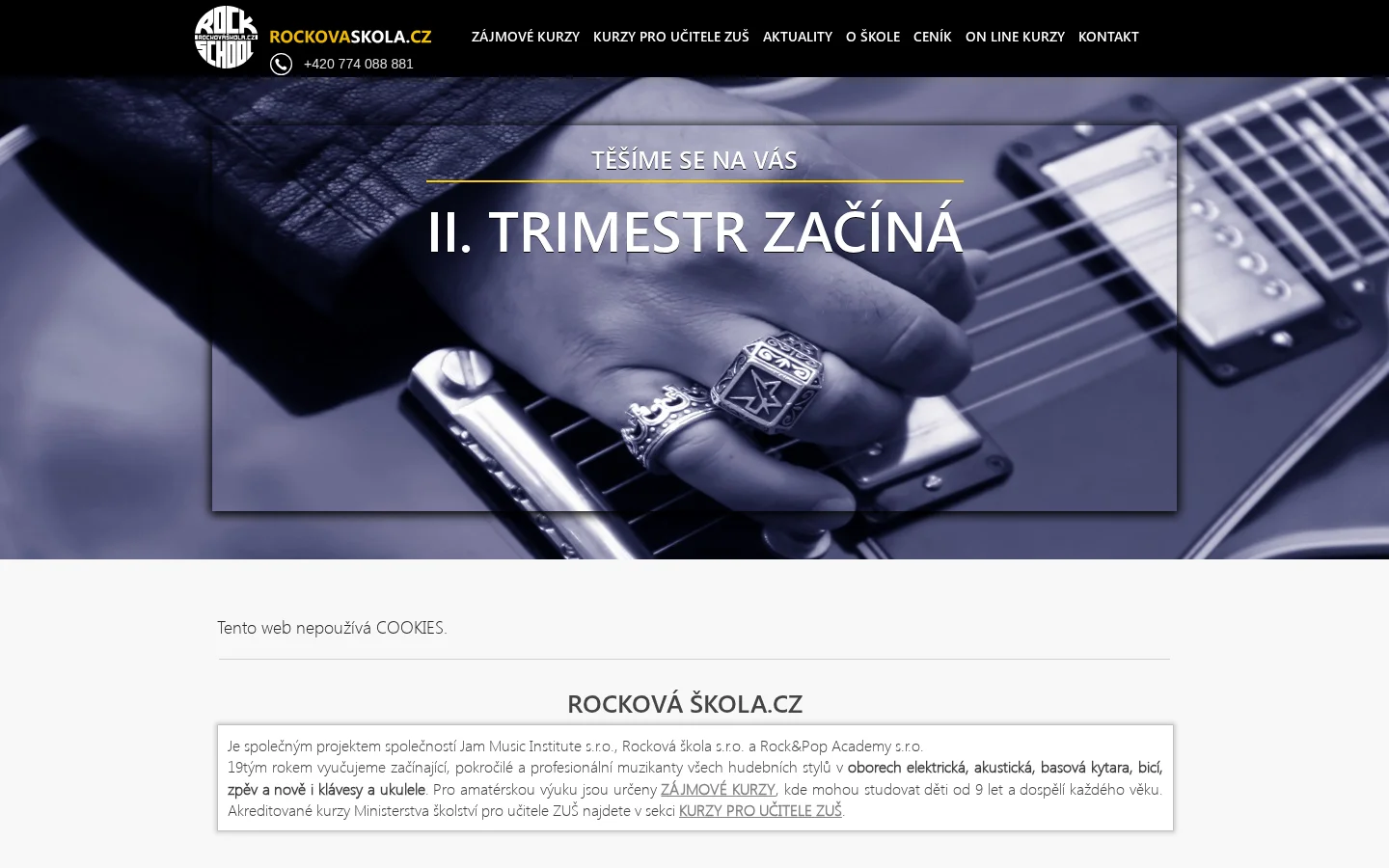 Rockováškola.cz website