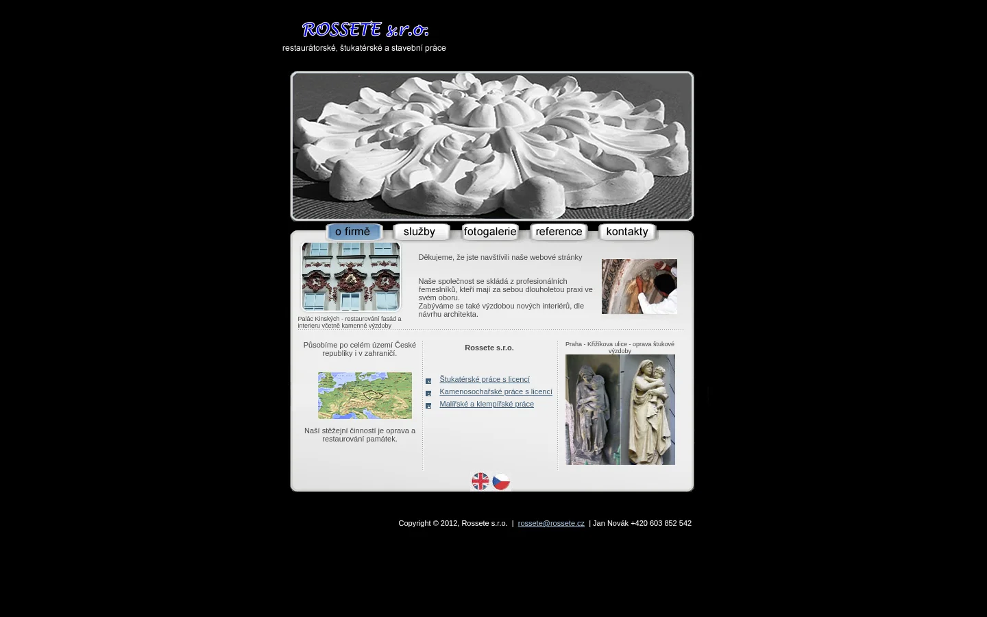 Rossete, s.r.o. website