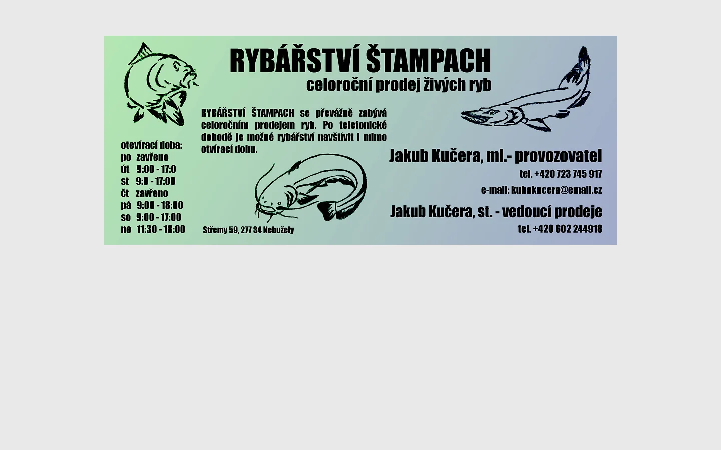 Rybářství Štampach website