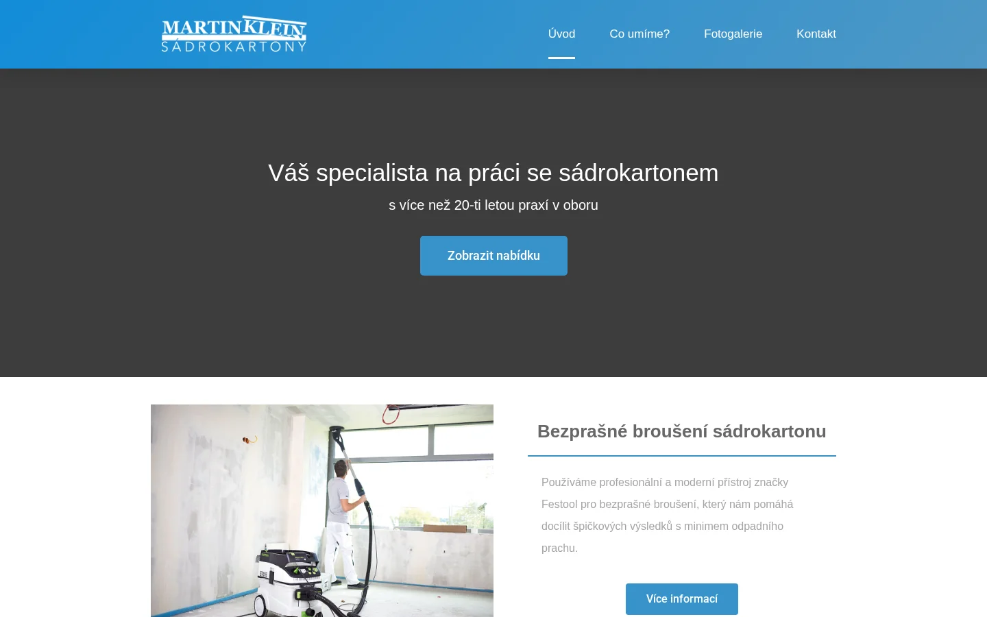 Sádrokartony Martin Klein website