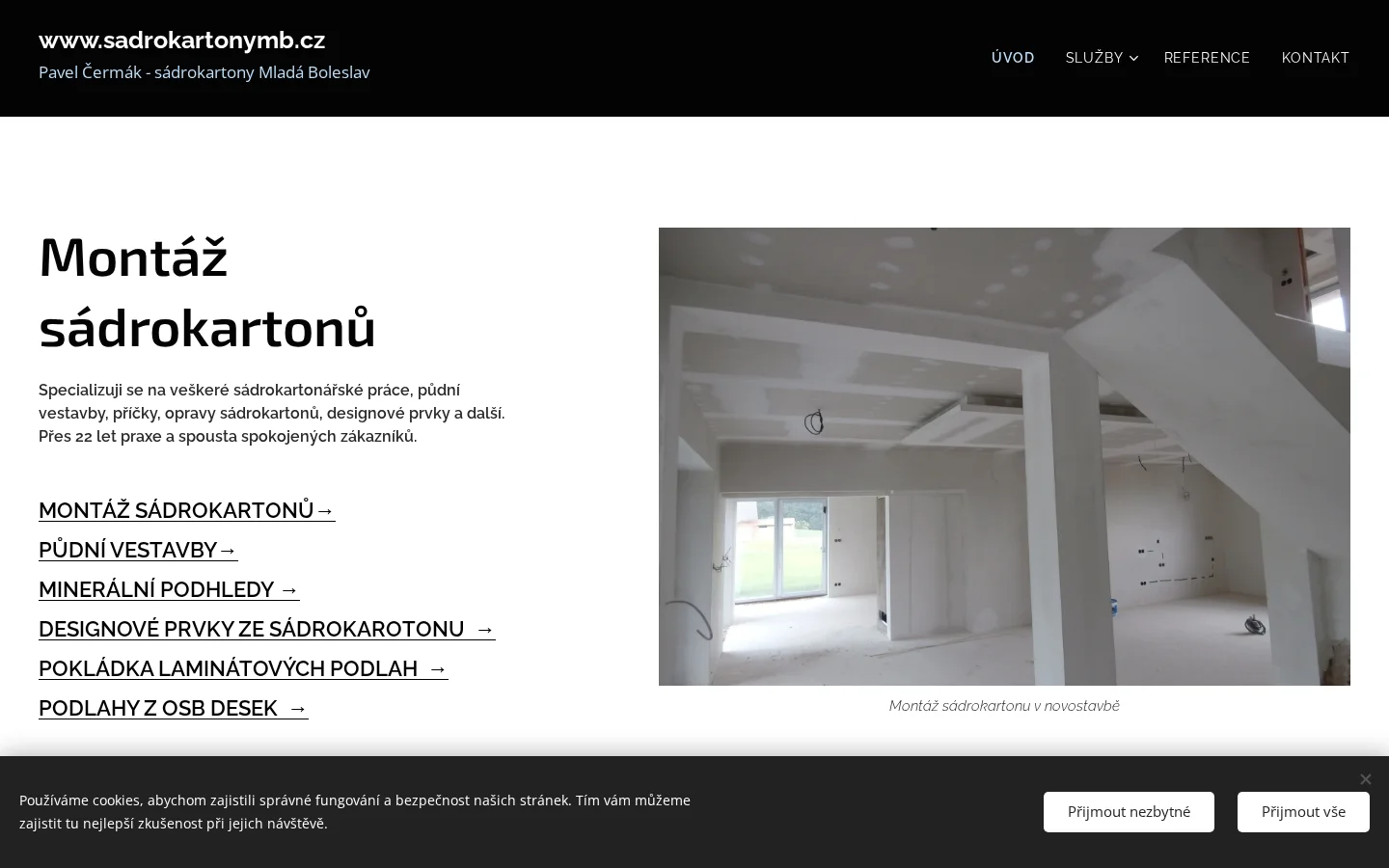 Pavel Čermák - sádrokartony Mladá Boleslav website
