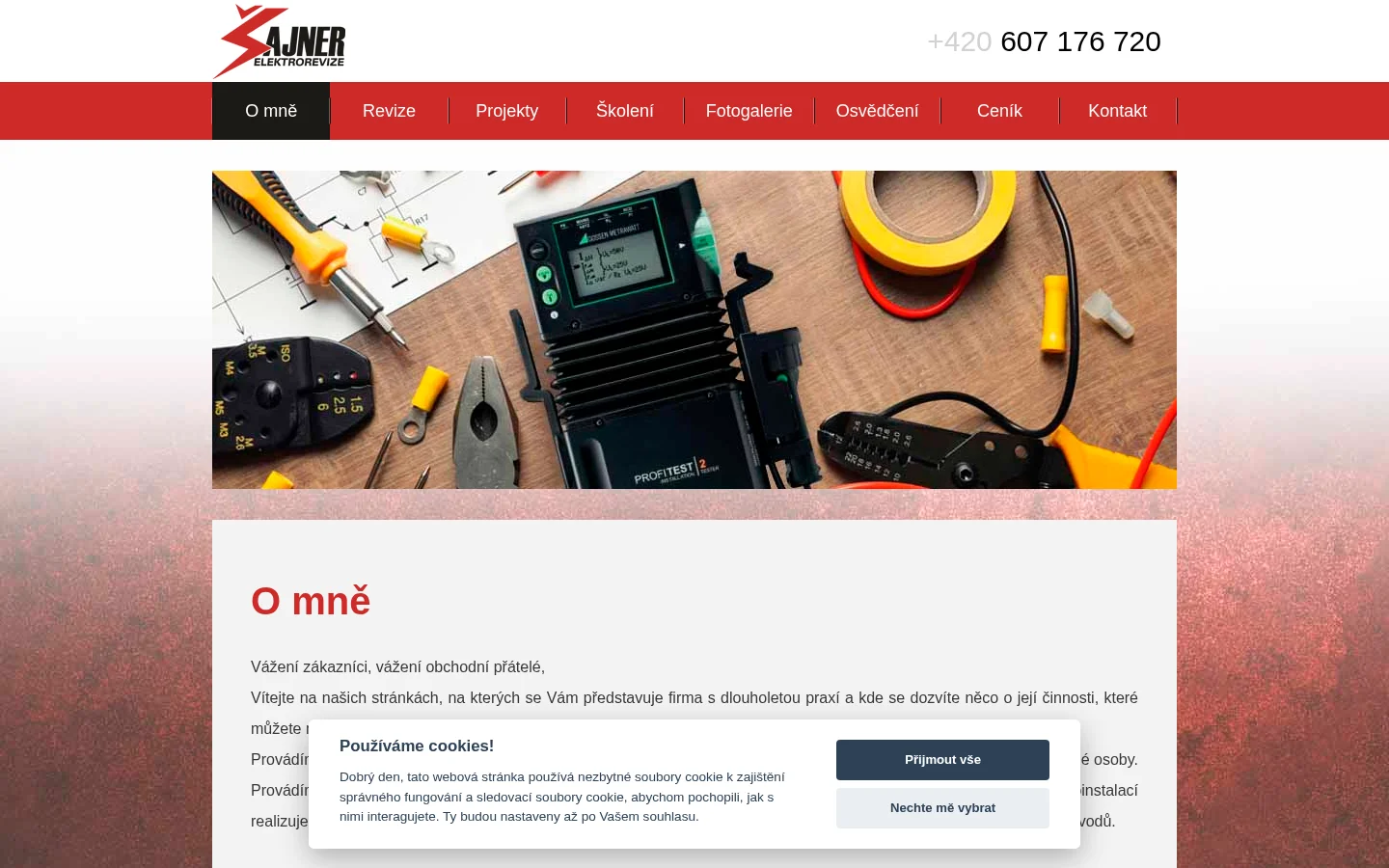 Elektrorevize Petr Šajner website