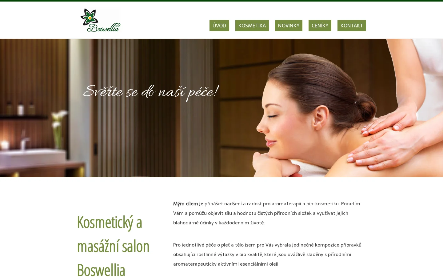 Salon Boswellia - Júlia Bechyňová website