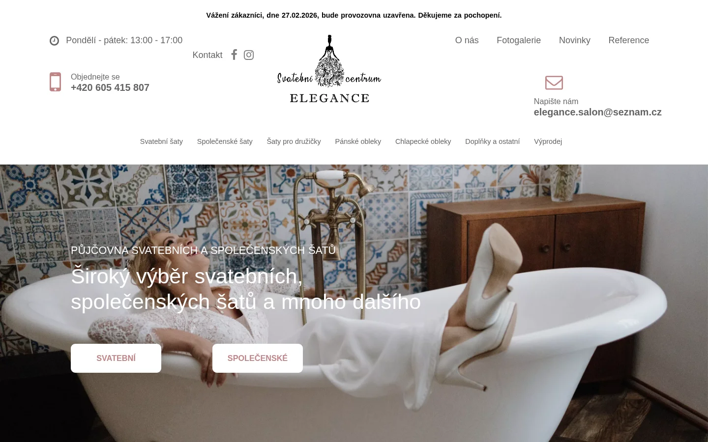 Svatební salon ELEGANCE website