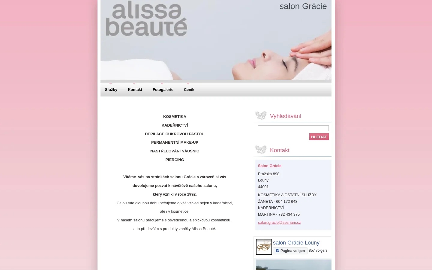 Salon Grácie website