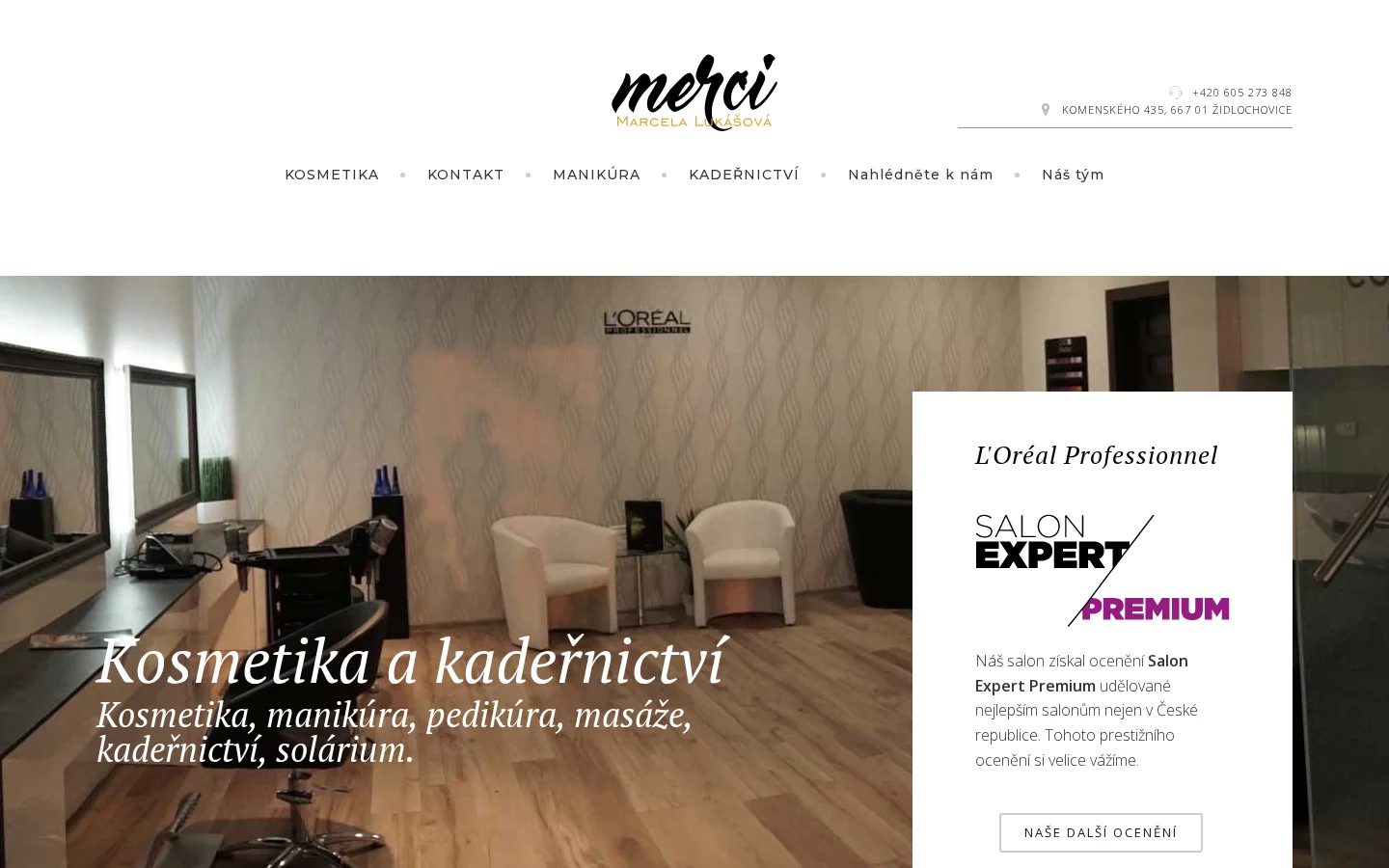 Salon Merci website