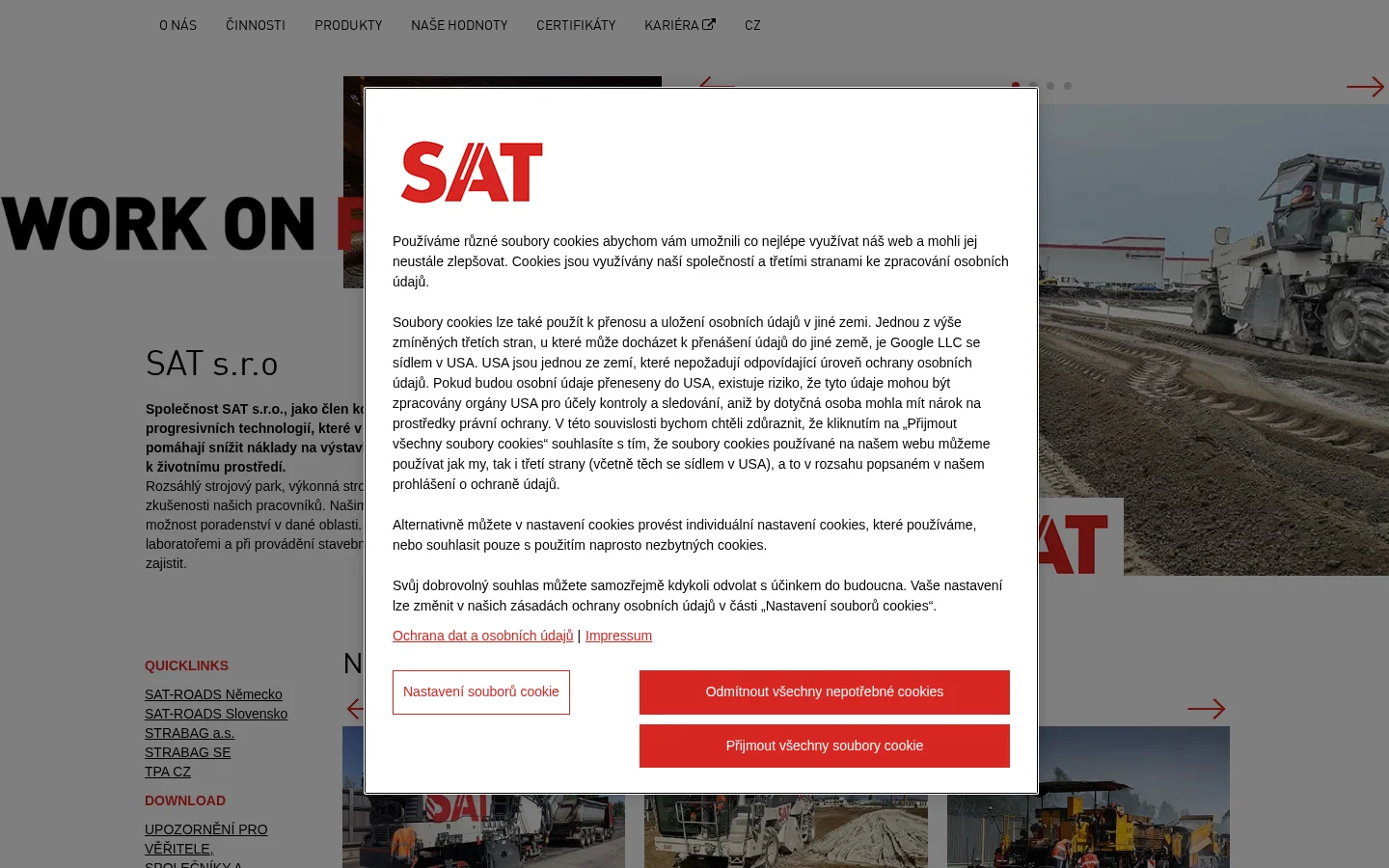 SAT, s.r.o. website