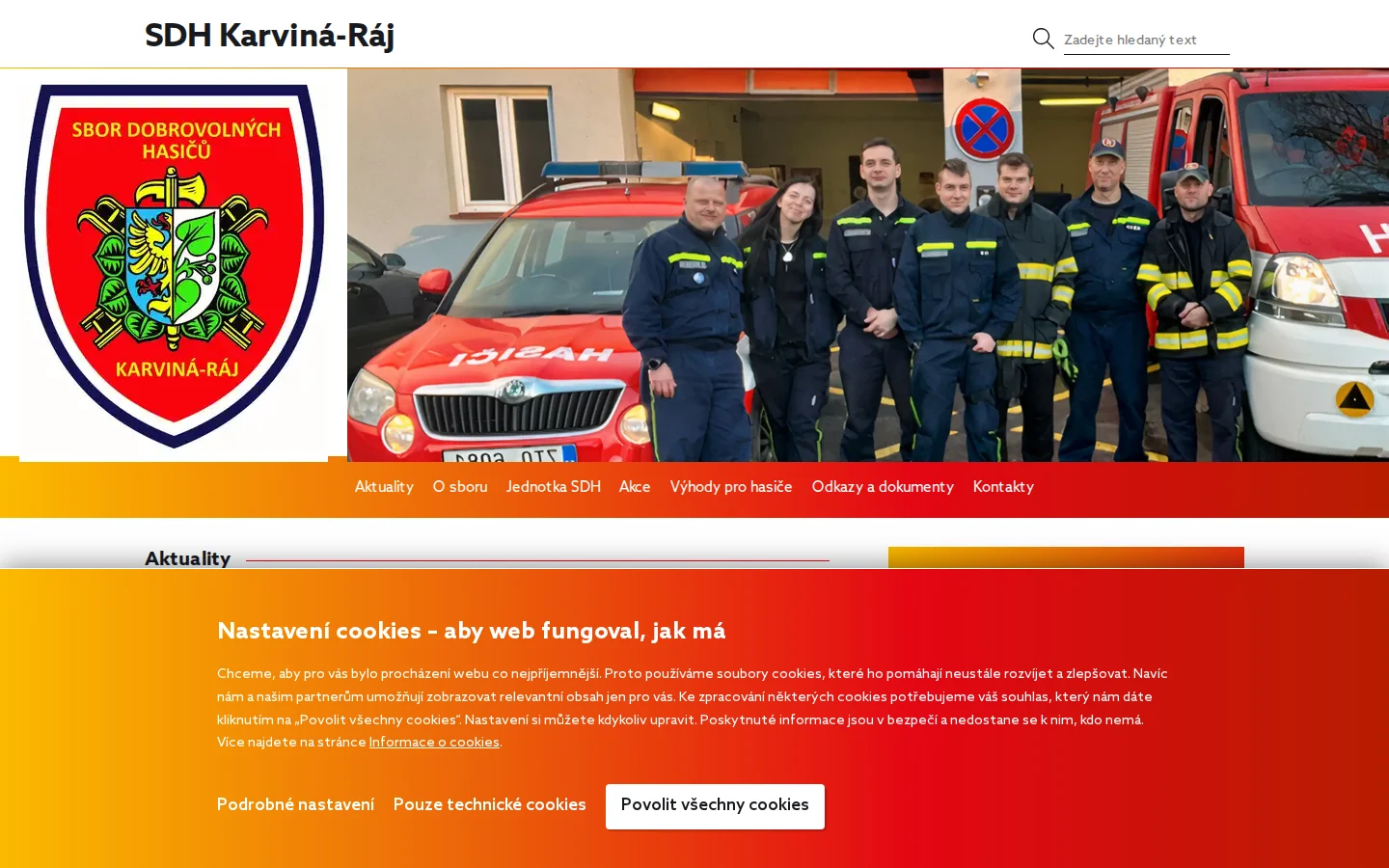 SDH Karviná-Ráj website