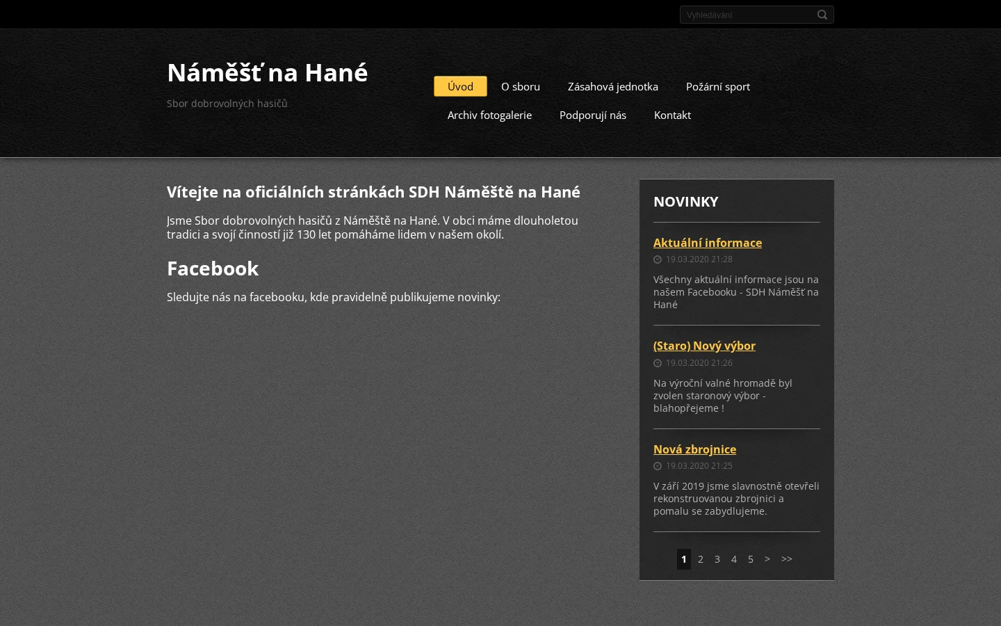 Sbor dobrovolných hasičů Náměšť na Hané website