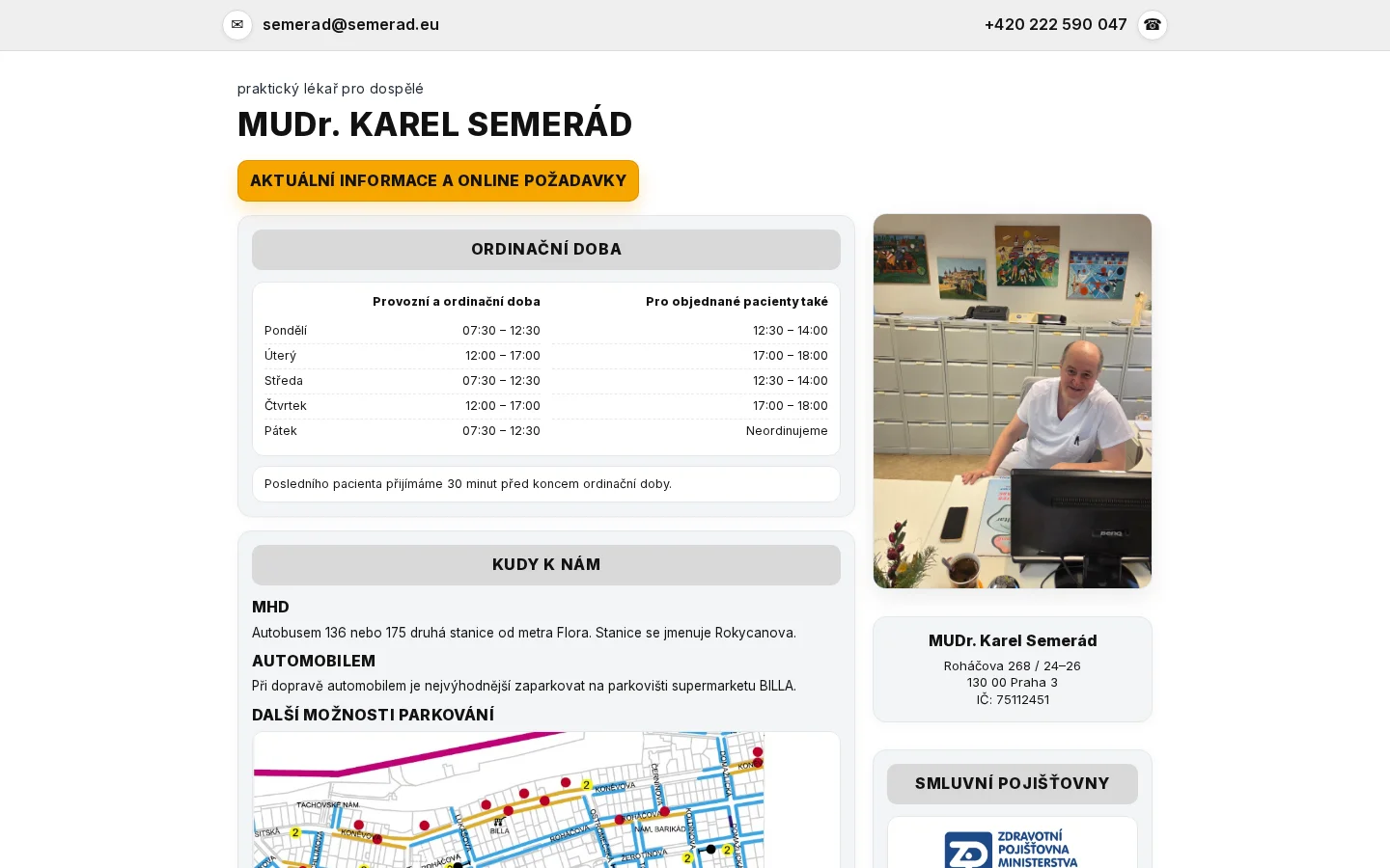 MUDr. Karel Semerád website